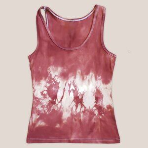 NWT Pumpkin Spice Tie Dye Tank Top | Cotton Made in the USA Sleeveless Shirt